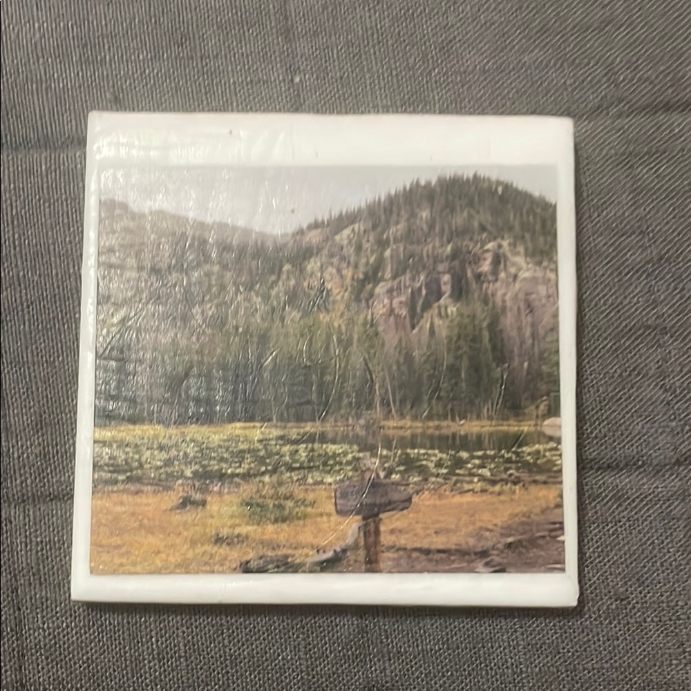 Scenic Mountain Landscape Tile Coaster